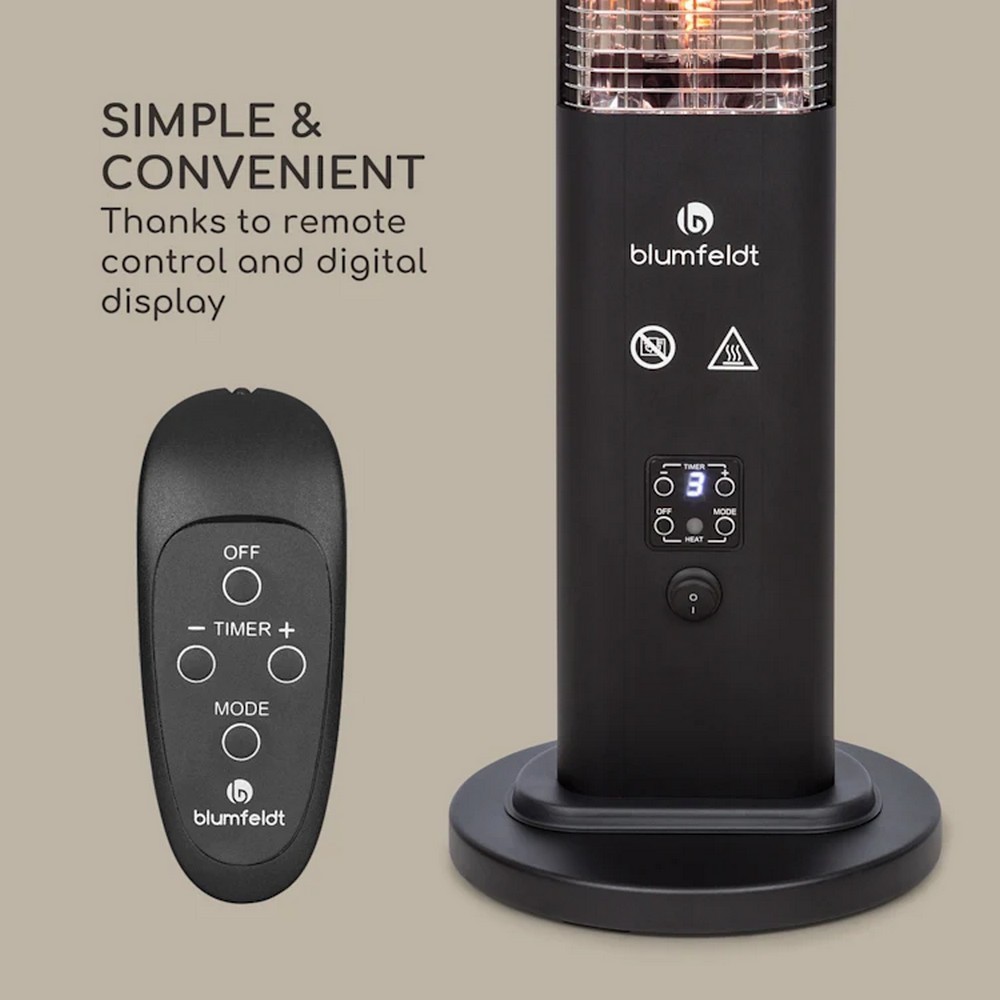 Інфрачервоний електричний обігрівач Blumfeldt Heat Guru Plus Black (1,2 кВт) 10035095