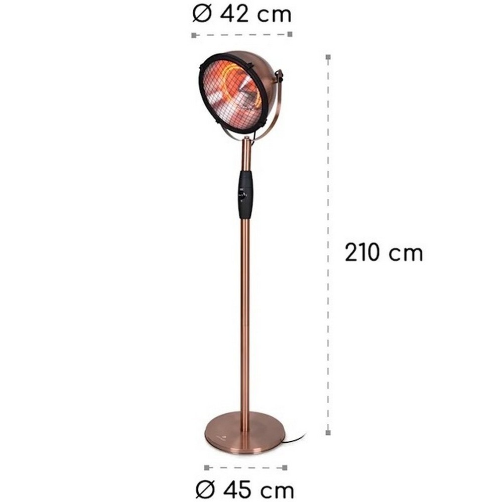 Інфрачервоний електричний обігрівач Blumfeldt Heatspot мідний металлік (2кВт) 10033105